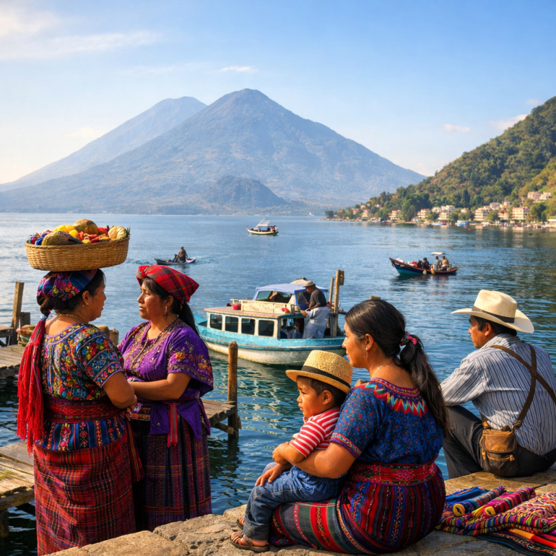 Guatemala City and Lake Atitlan with local citizens